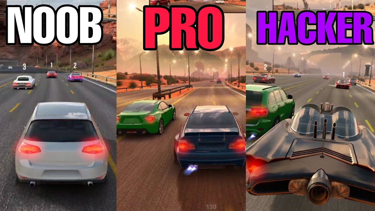 NOOB vs PRO vs HACKER - CAR X HIGHWAY RACING