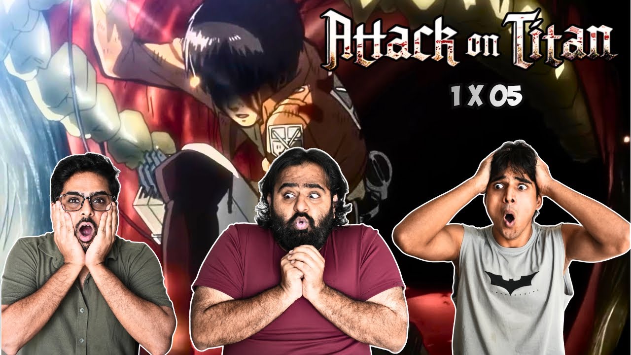 Anime virgins react to ATTACK ON TIATN ! Ep. 5 REACTION!