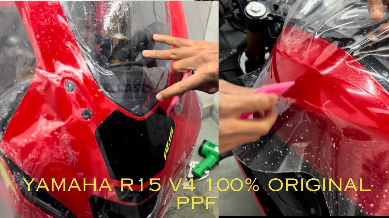 Yamaha R15 V4 RED TPU- PPF | Yamaha V4 Modification | Paint Protection Film | PPF Application
