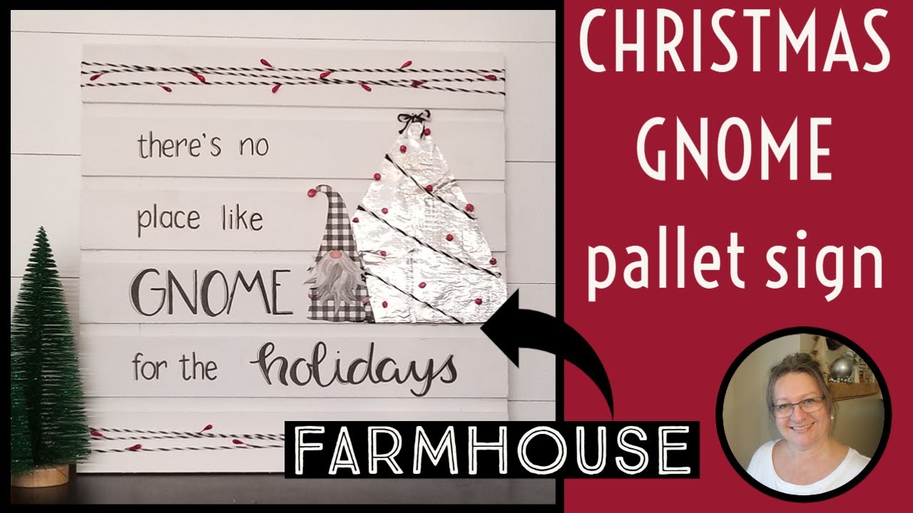 Farmhouse Christmas Gnome Pallet Sign~DIY Gnome Challenge~Holiday Pallet Sign DIY