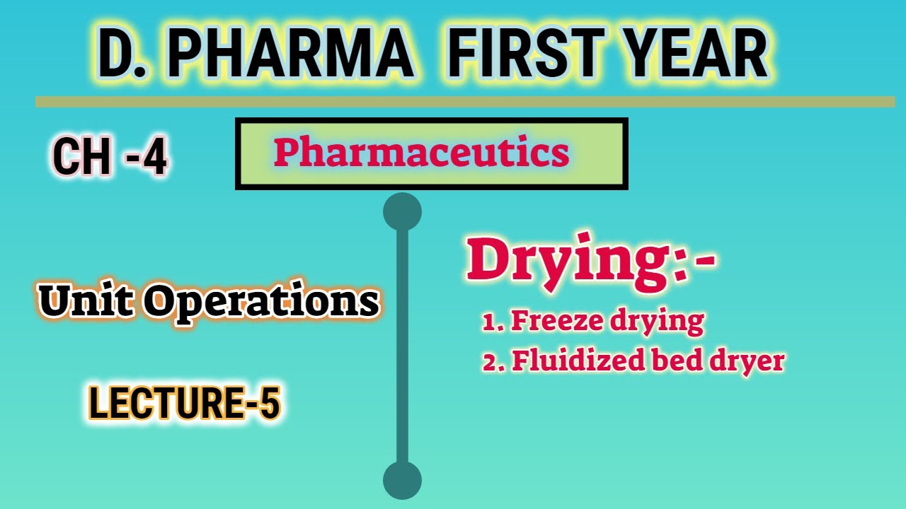 Drying | CH-4 | L-5 | Unit operation | Pharmaceutics | D.Pharm first year