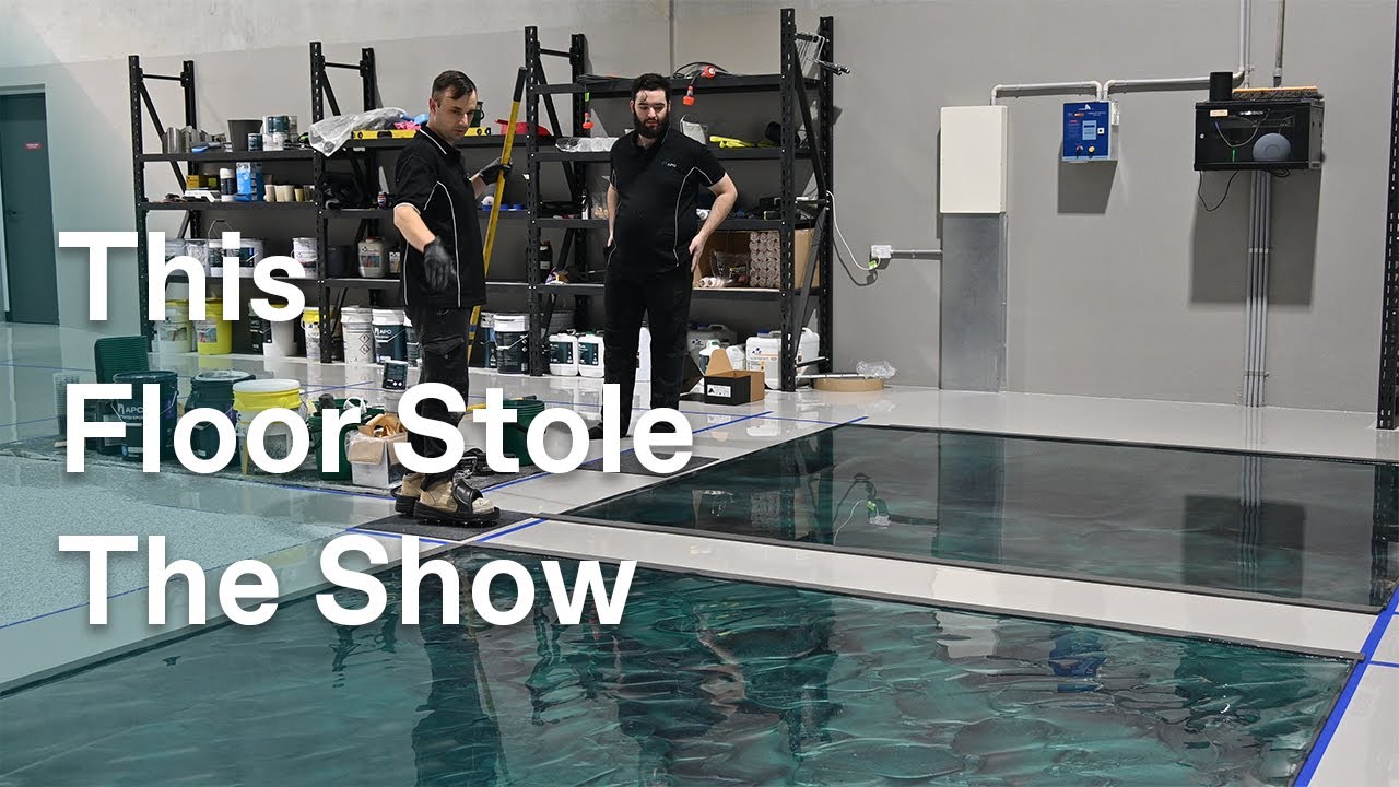 How We Installed a Metallic Epoxy Floor with a Custom Logo