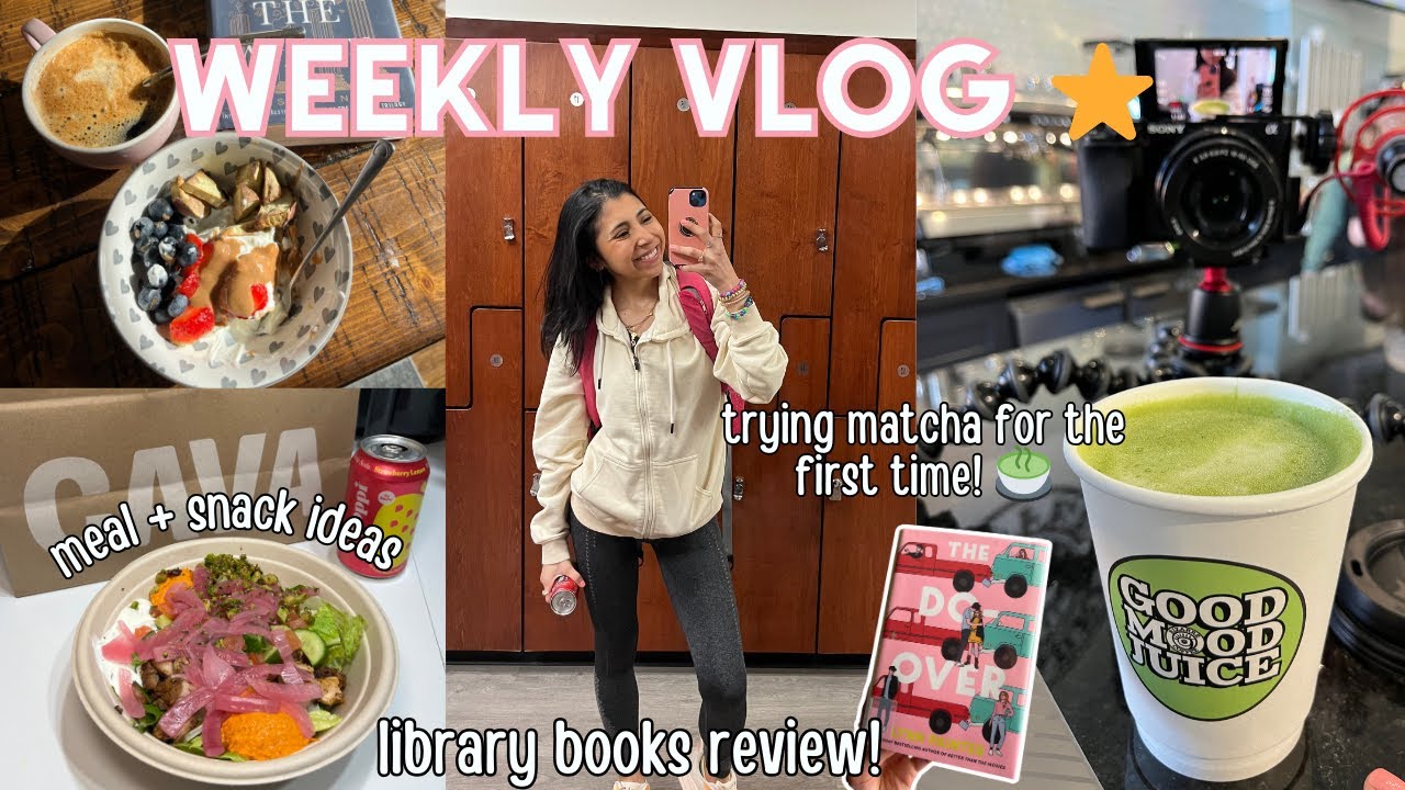 WEEKLY VLOG (library books review, trying matcha, mental health, burnout, drinks review & more)