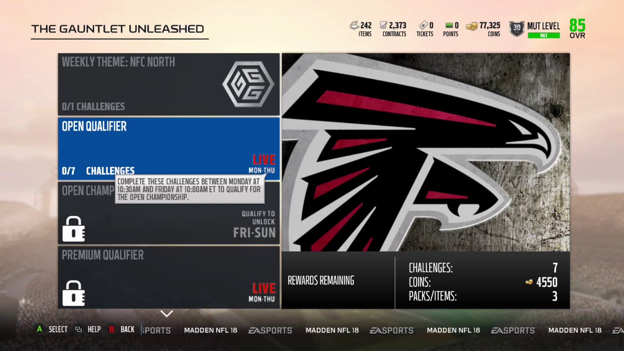 Madden 18 Ultimate Team Week 3 Gauntlet Unleashed Information