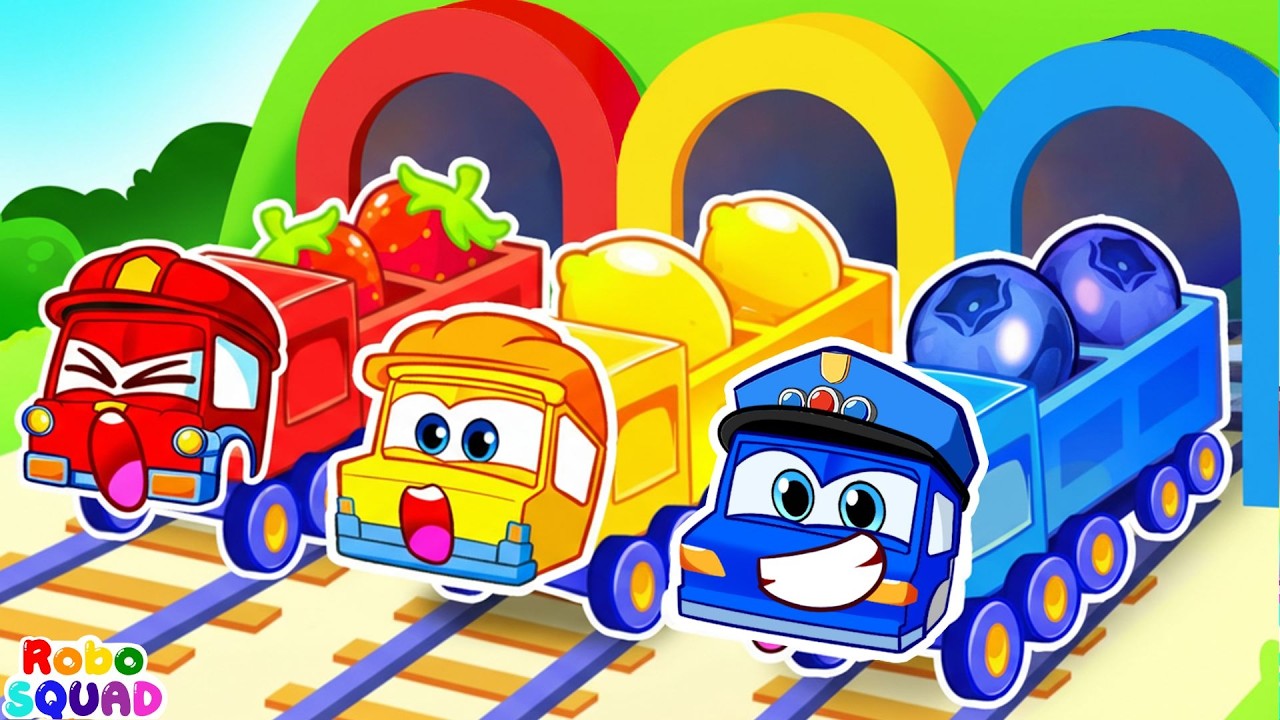 Wheels On The Train Go To Town | Fruit Song | Newborn Baby Song & Nursery Rhymes | RoboSquad