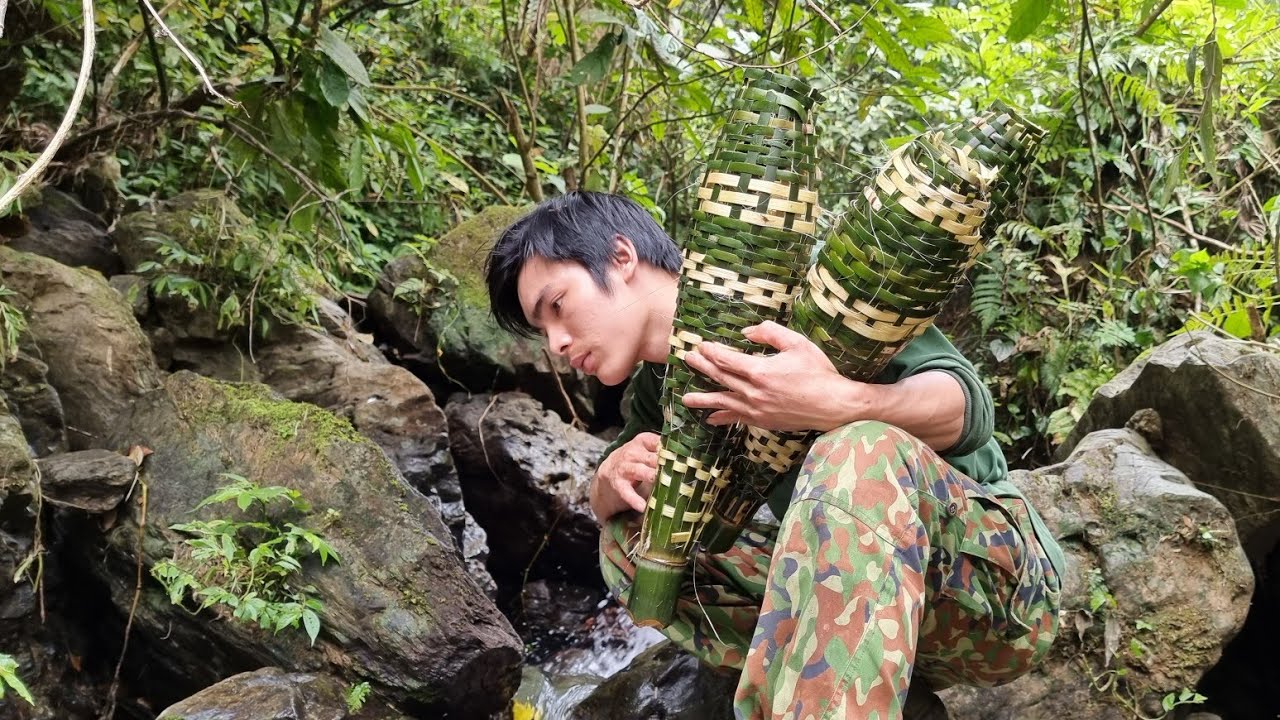 Survival alone, plenty of food in the stream, survival instinct