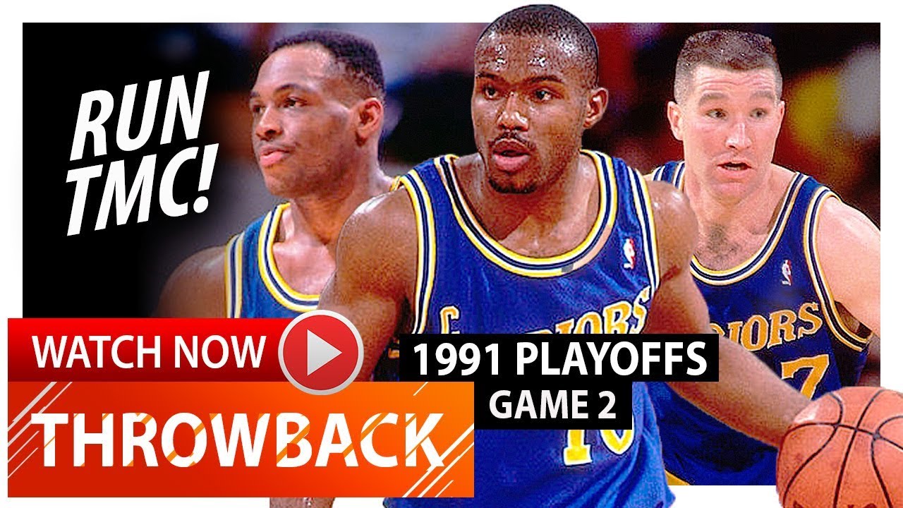 Chris Mullin, Tim Hardaway & Mitch Richmond Game 2 Highlights vs Lakers 1991 Playoffs - RUN TMC!