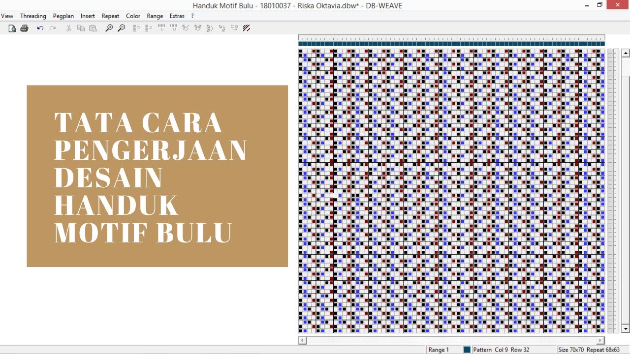 Cara Buat Desain Initial Nama di Handuk Motif Bulu | How to Design in DB Weave