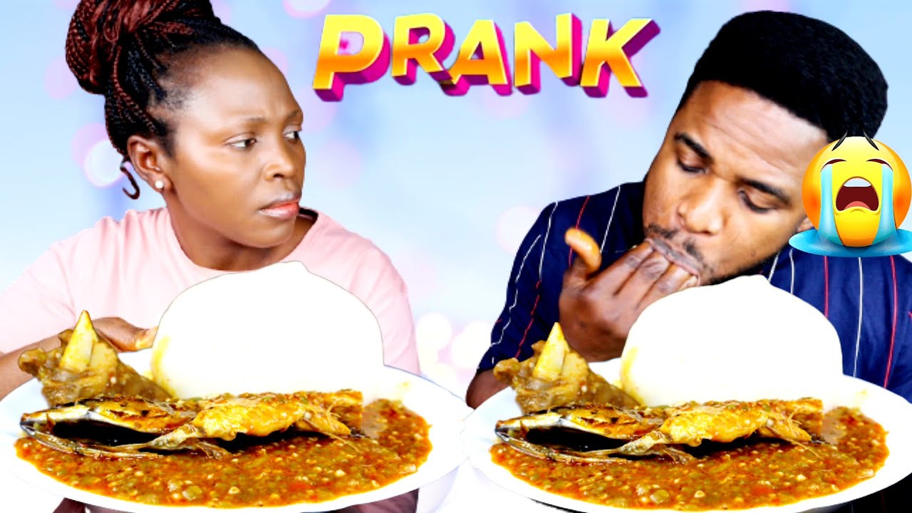 MOANING WHILE EATING MUKPRANK ON HUSBAND | FUFU AND OKRO SOUP MUKBANG | AFRICAN FOOD MUKBANG