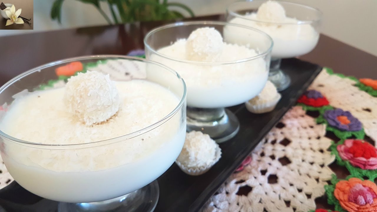Recette creme dessert  Rafaello /Rafaello Pudding recipe /مهلبية الرافييلو