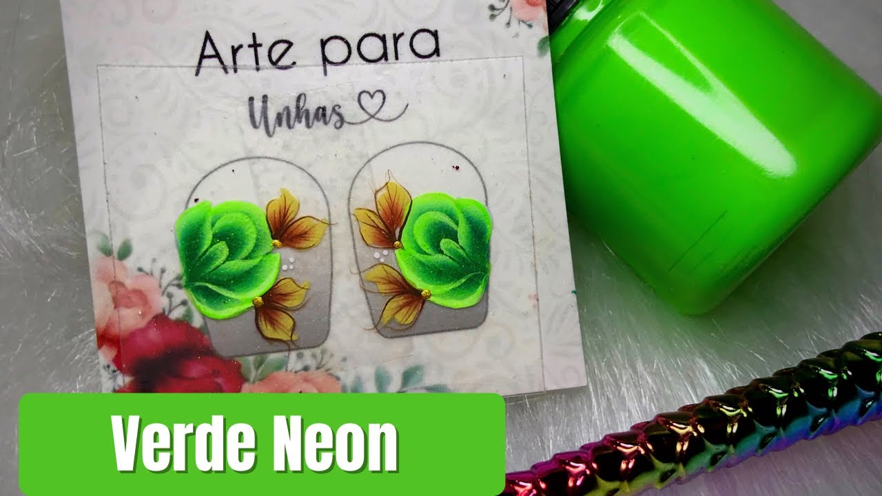 VERDE NEON - Adesivos para Unhas 💅🏼