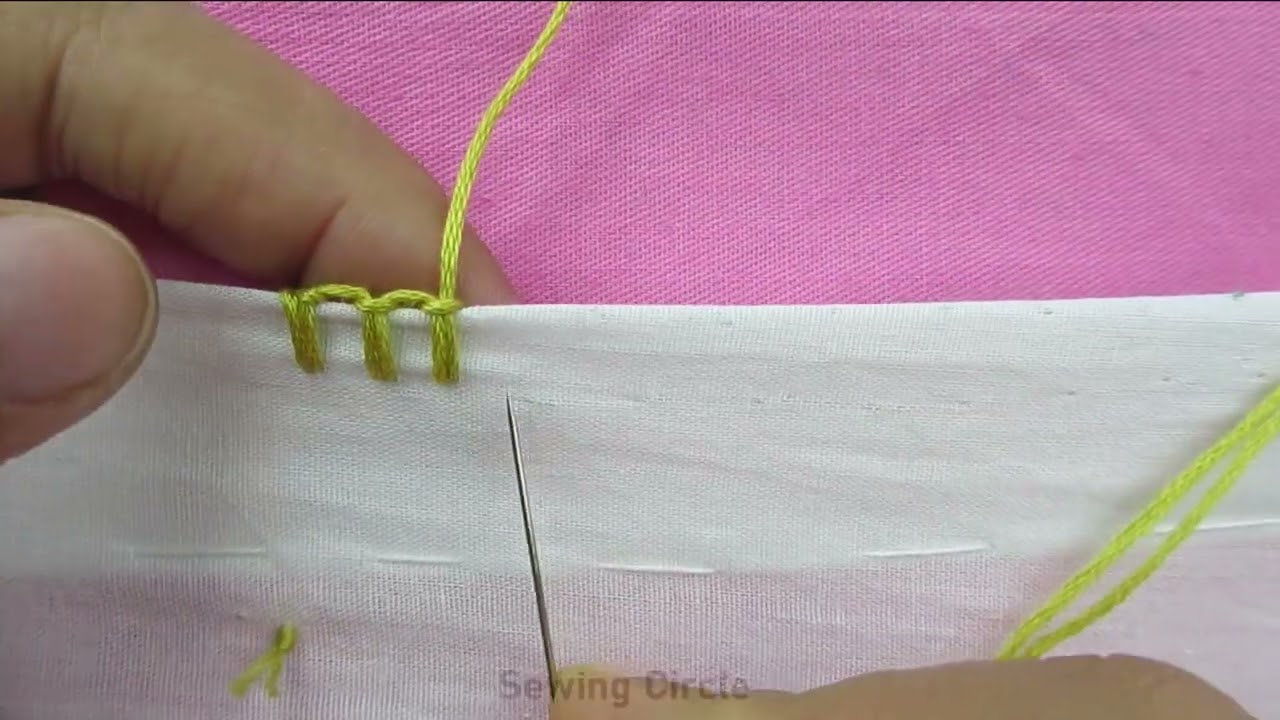 Super viral hand embroidery border line tutorial