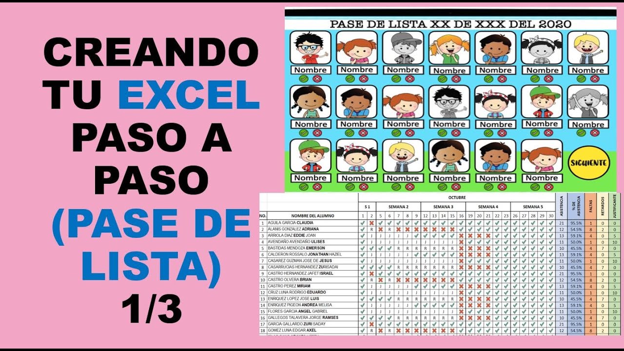Soy Docente: CREANDO TU EXCEL PASO A PASO (PASE DE LISTA) 1/3