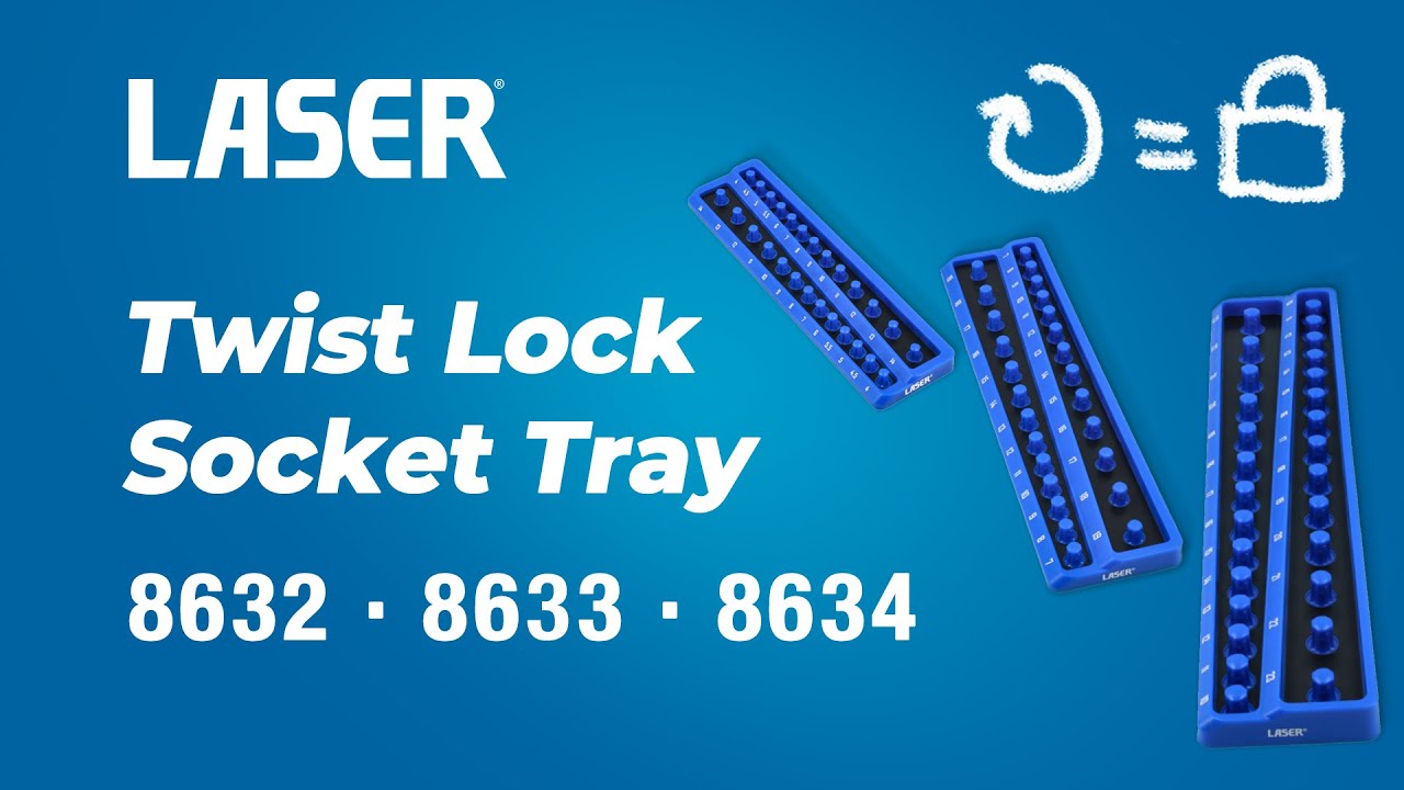Twist & Lock Socket Trays | 8632, 8633 & 8634 | Laser Tools |