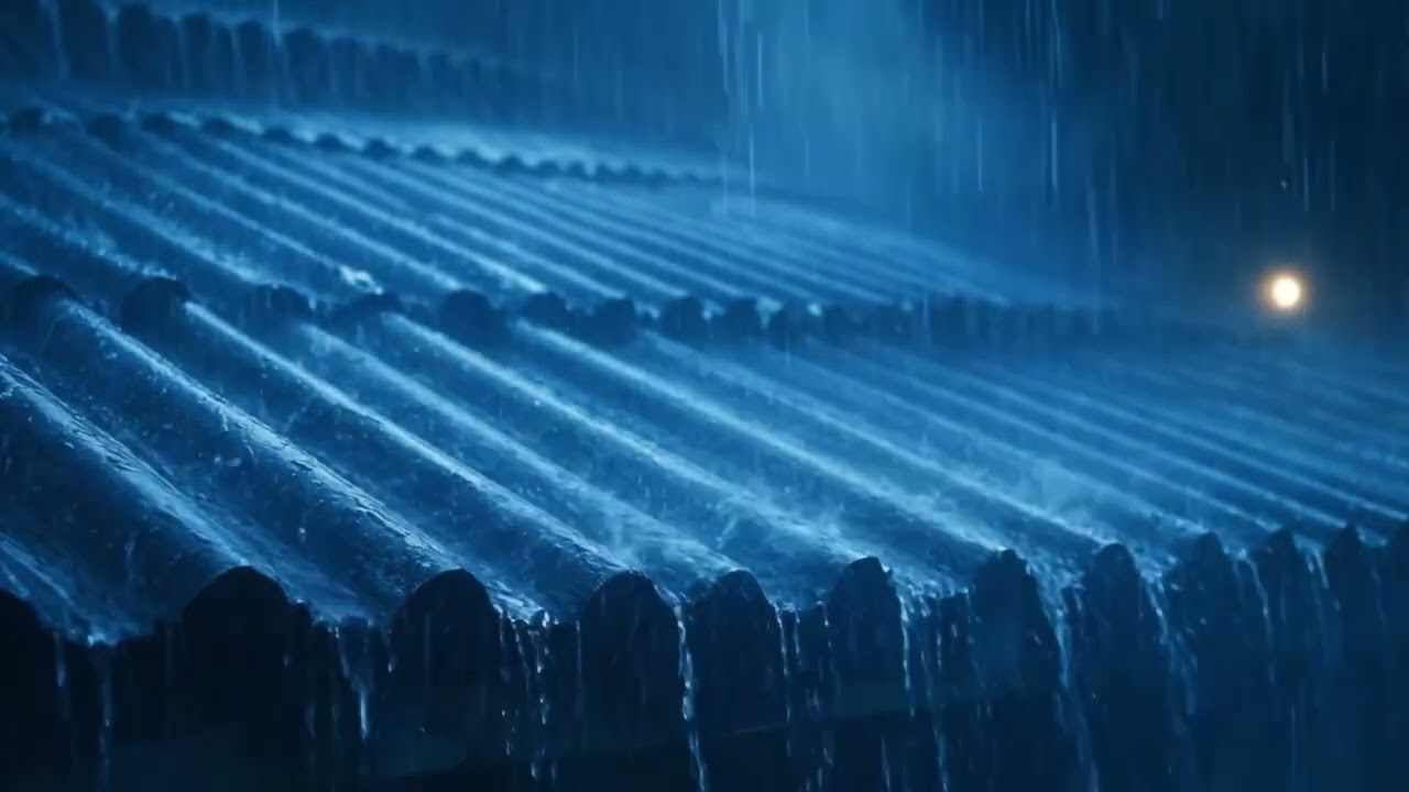 Nighttime Rain on the Roof | Fall Asleep to Heavy Rain Sounds 4K