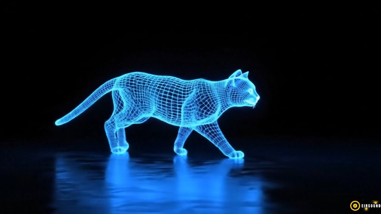 Eye-Catching Electric Color 3D Hologram Animals - Holographic Display Cat, Horse, Butterfly, and Dra