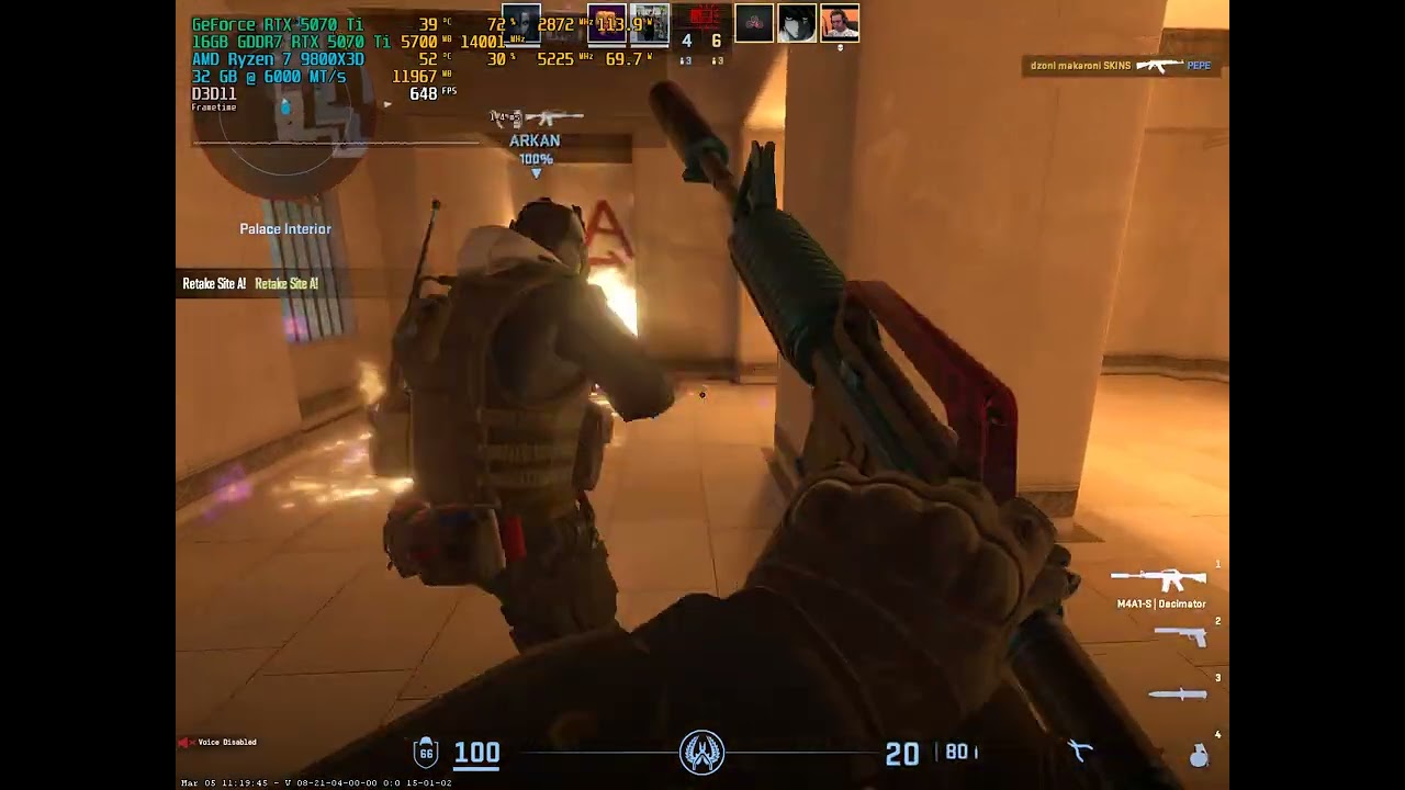 (4:3 960P) Counter Strike 2 - RTX 5070 Ti + Ryzen 7 9800X3D | LOW Settings