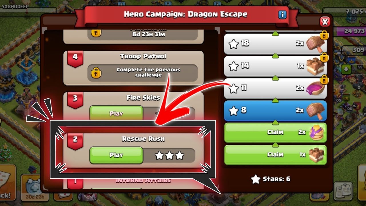 Level 2 Easy Method 🔥 | Hero Campaign: Dragon Escape Clash Of Clans ✅ RESCUE RUSH COC