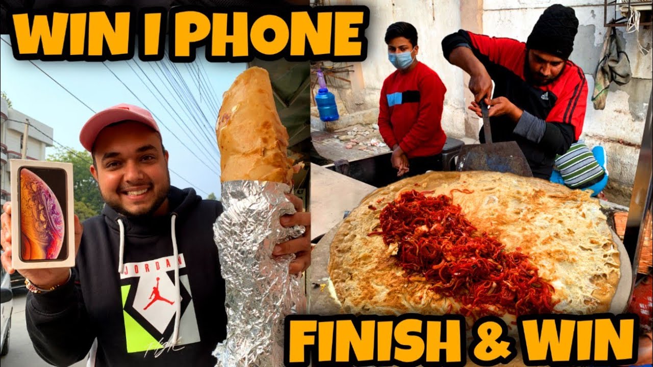 1 BAHUBALI ROLL खाओ 😳😳 और  I PHONE ले जाओ 😱😱 || street challenge
