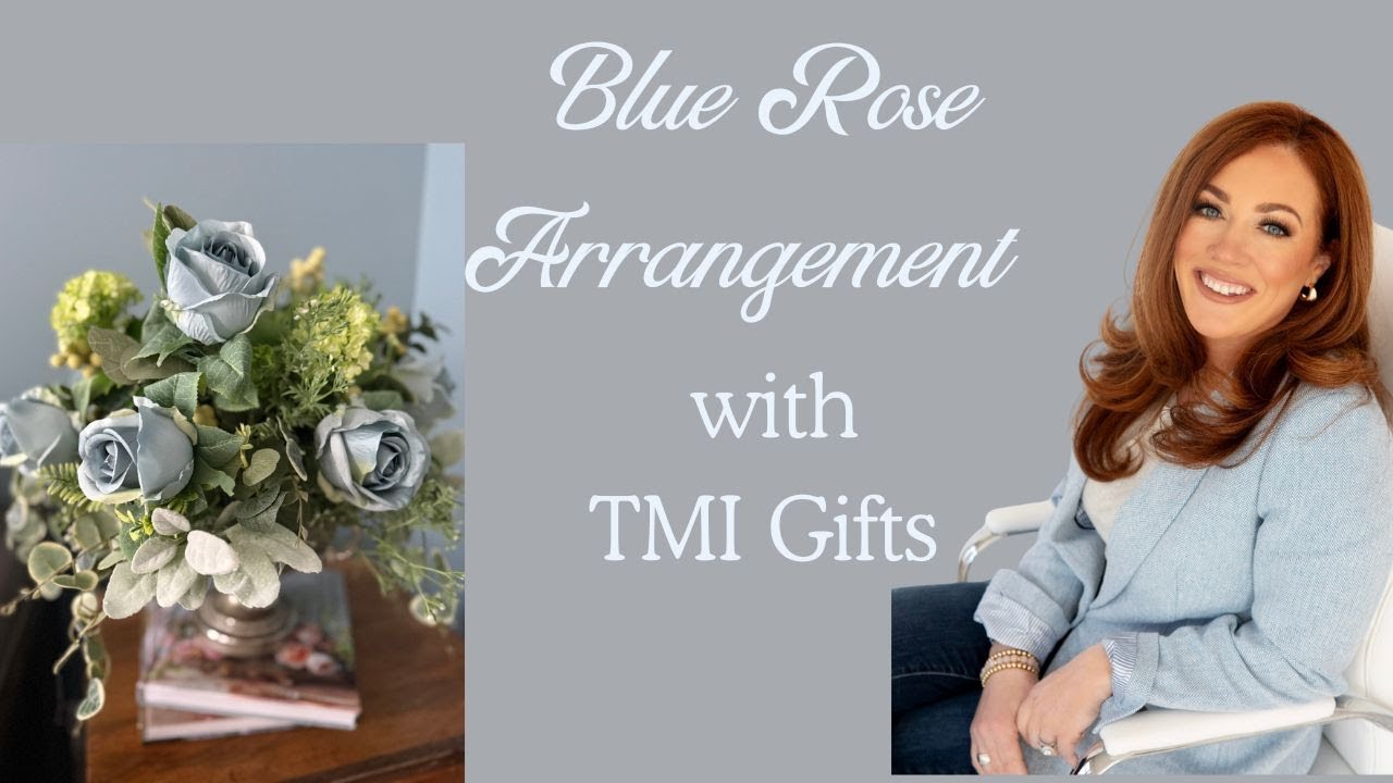 🌹 Elegant Blue Rose Arrangement | TMI Gifts Floral Kit 🌿
