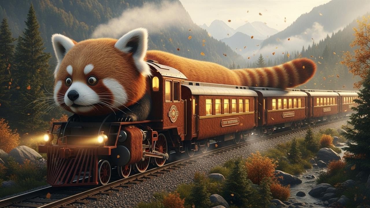 🚂✨ A Piros Pandavonat – Kaland az erdőkön és hegyeken a kis felfedezőknek 🌲❤️