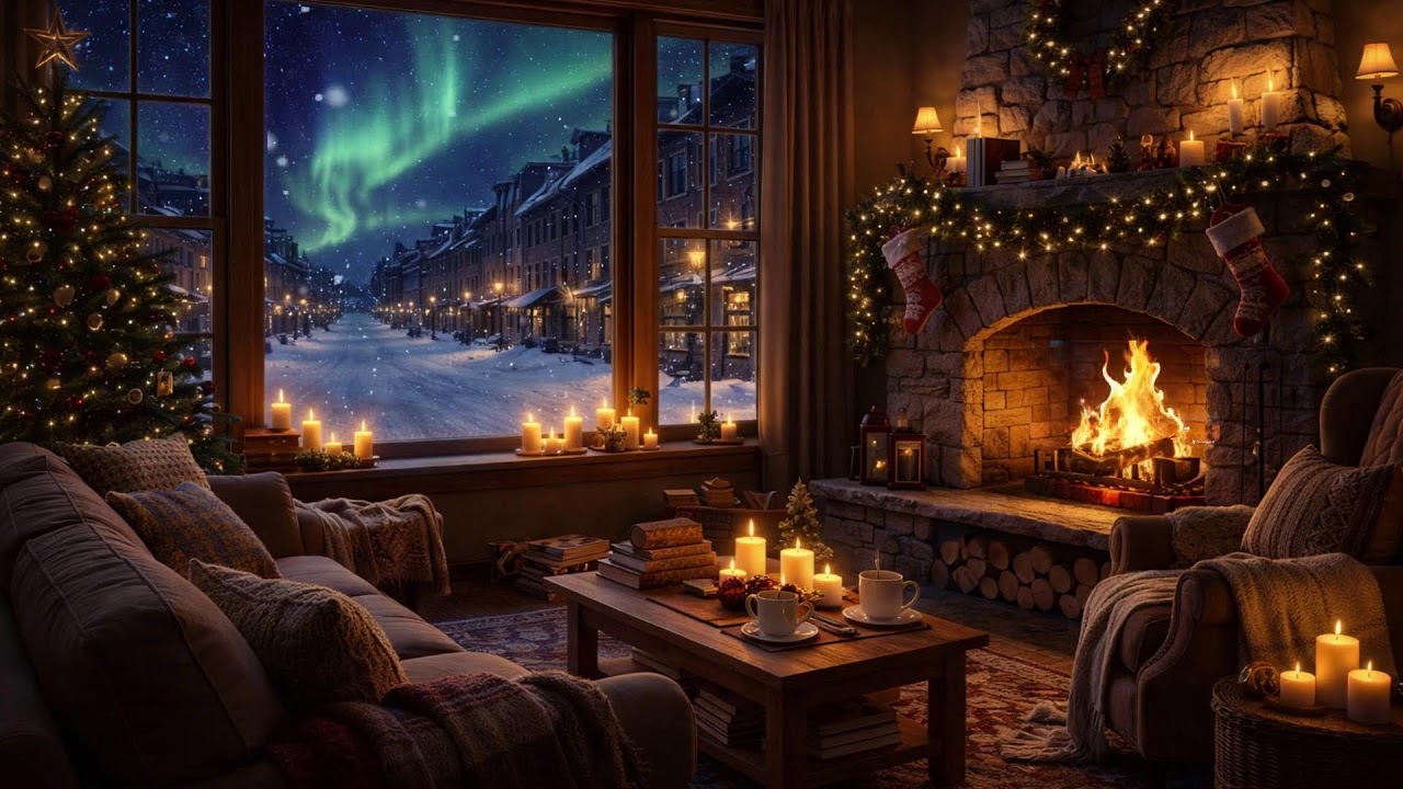 The Coziest Night You Didn’t Know You Needed 🕯🔥 Snowfall & Fire