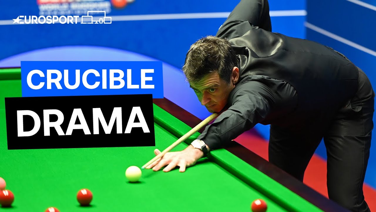 Crucible DRAMA as Ronnie O'Sullivan Hits Cocked-Hat Double On Re-Spotted black | Eurosport Snooker
