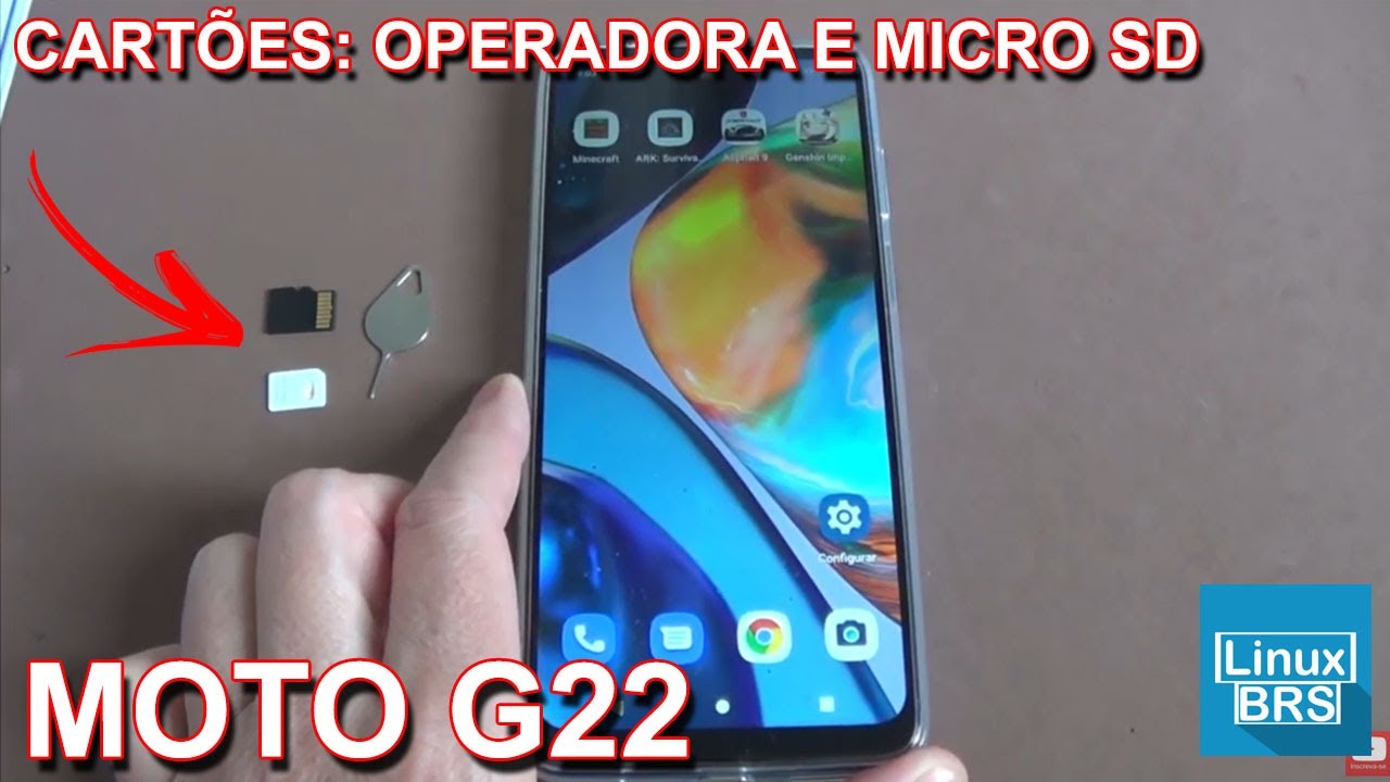 Motorola Moto G22 - cartões: operadora e micro sd
