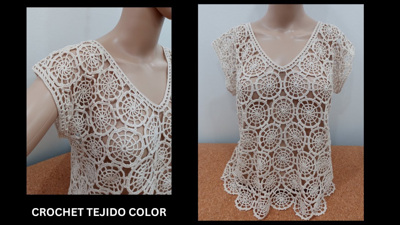 TUTORIAL//CROCHET//MOTIVOS REDONDOS CALADOS// PARA BLUSA A CROCHET//PASO A PASO.