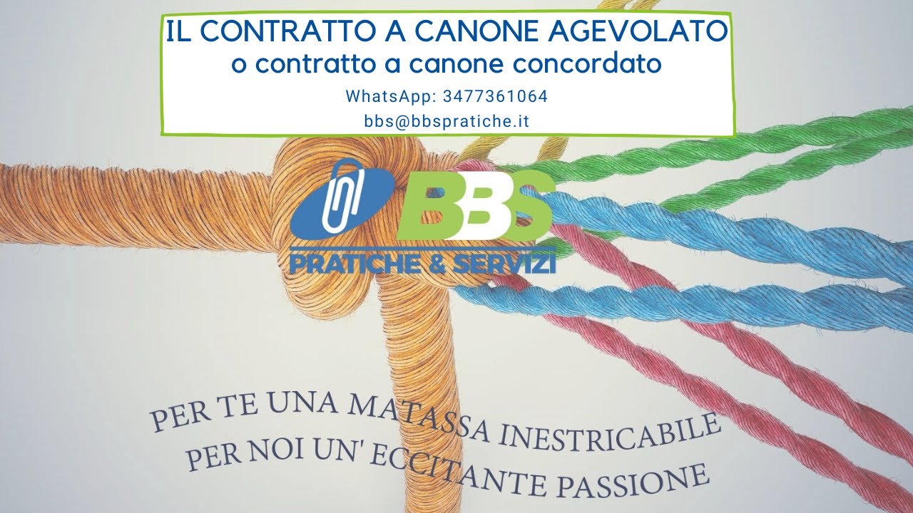 COS'È IL CONTRATTO A CANONE AGEVOLATO - IL CANONE CONCORDATO