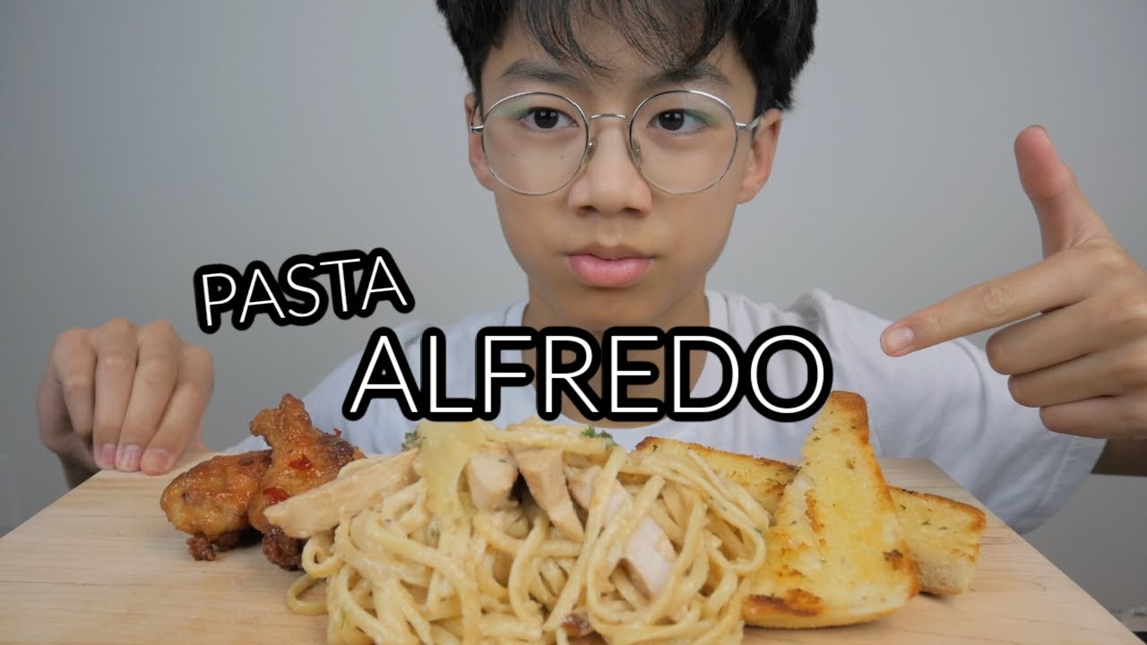 Creamy CHICKEN ALFREDO PASTA with Sweet Thai Wing | N.E Let's Eat