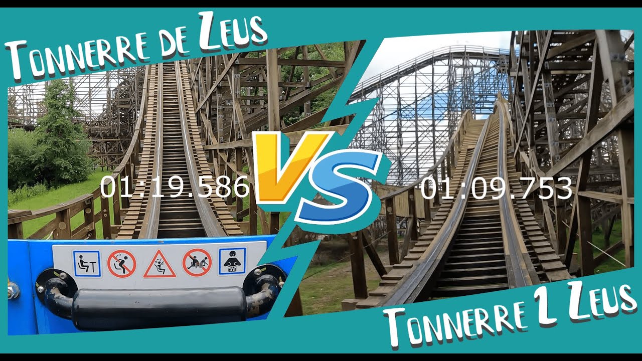 Tonnerre de Zeus 2021 VS Tonnerre 2 Zeus 2022 - Parc Astérix (chronomètre)
