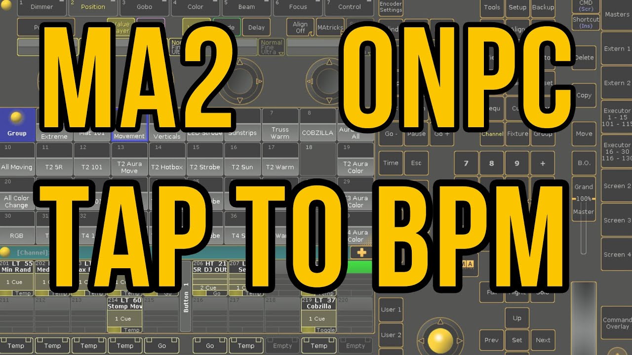 Учебное пособие по MA2 onPC: настраиваемая кнопка Tap-to-BPM