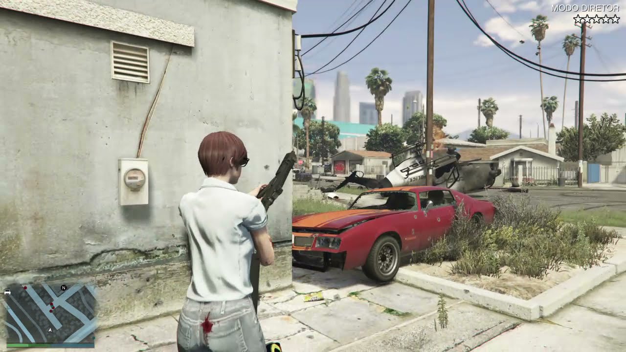 GTA 5 PS4 - Grove Street Five Star Rampage (Director Mode) Jane Bullying the Police #3 (NO Cheats)