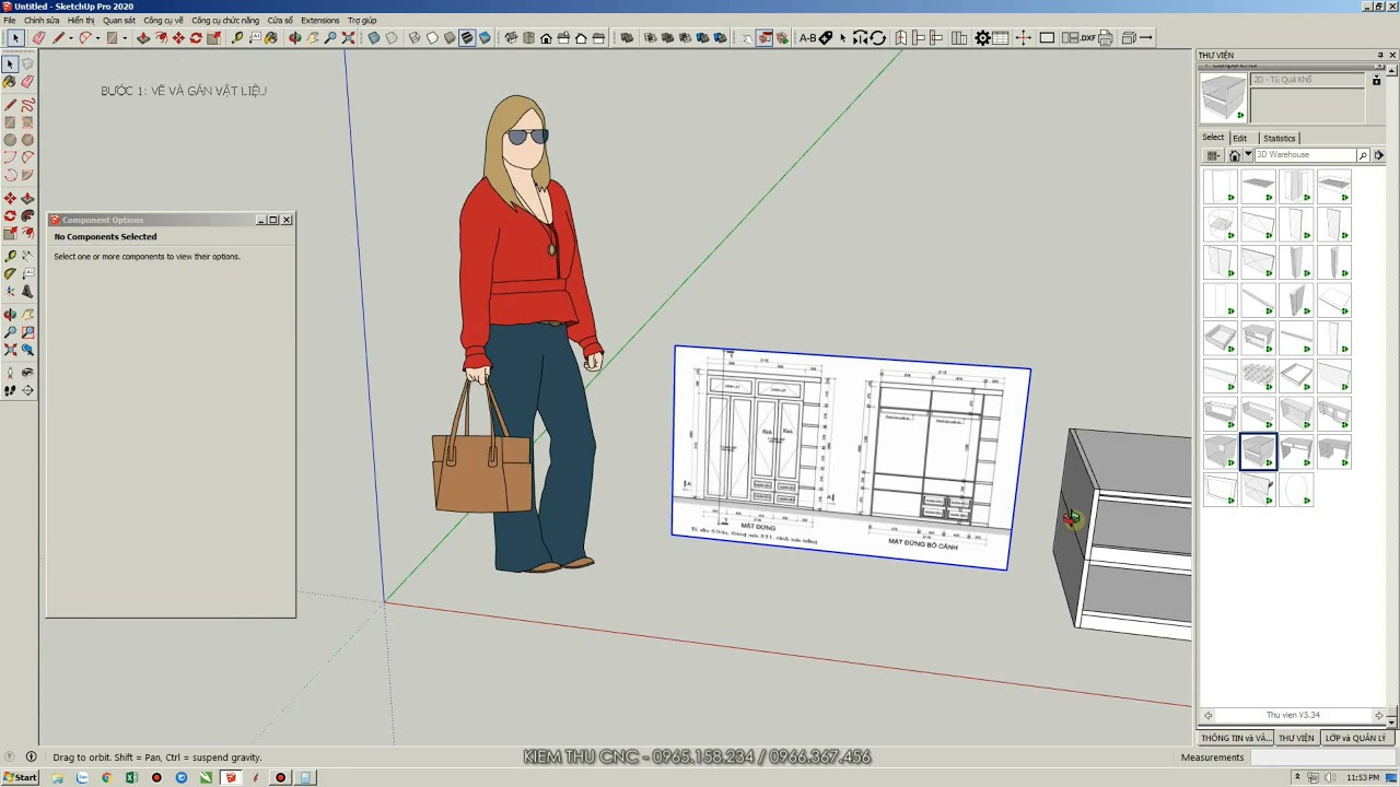 Tổng hơp các bước vẽ đến xuất file cnc Sketchup ABF Aspire