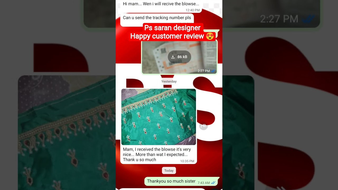 Happy customer review 😍 ps saran designer handmade aari work blouse material low price 