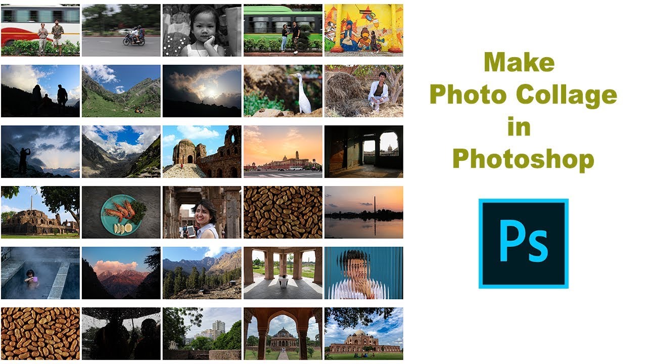 How to make collage in Photoshop - Sunny Rana | Photoshop Automate | How to Make Photo Index | Hindi