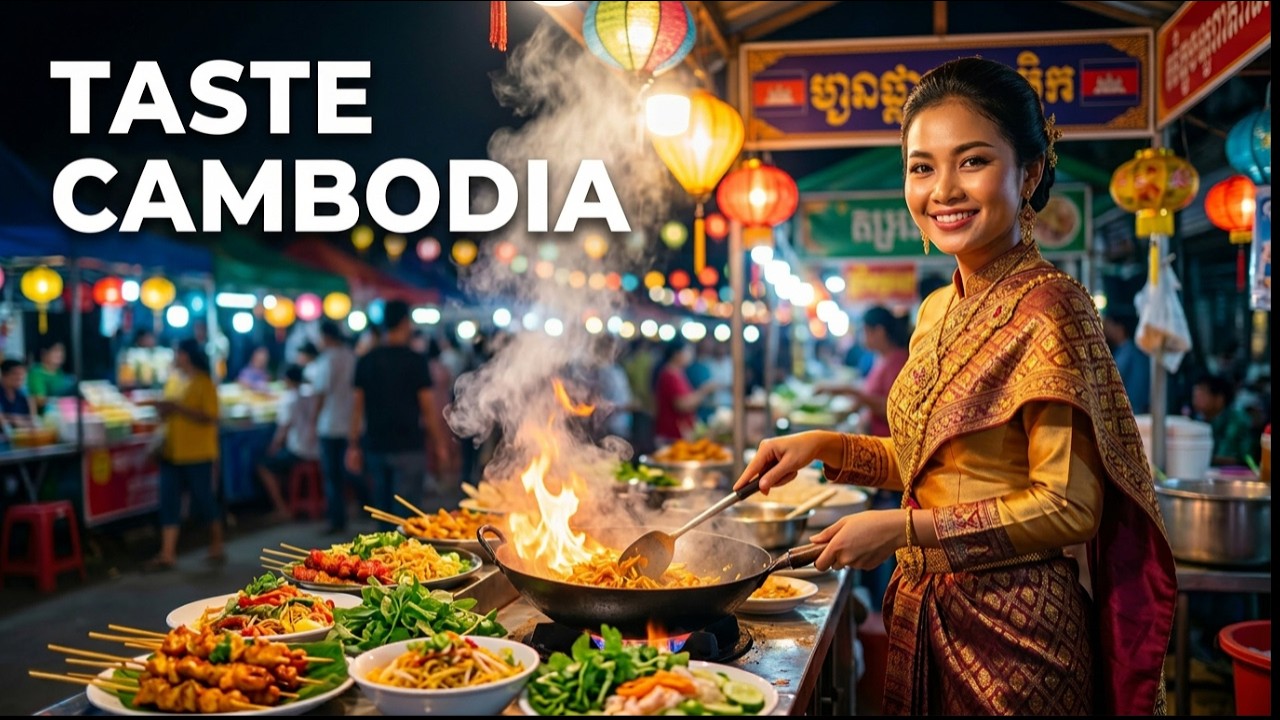 Cambodian Street Food 🇰🇭 Night Market ASMR Cooking Sounds (No Talking)