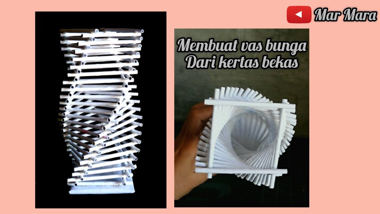 Membuat vas bunga dari kertas bekas / vas bunga dari koran| kerajinan dari kertas bekas @marmara22