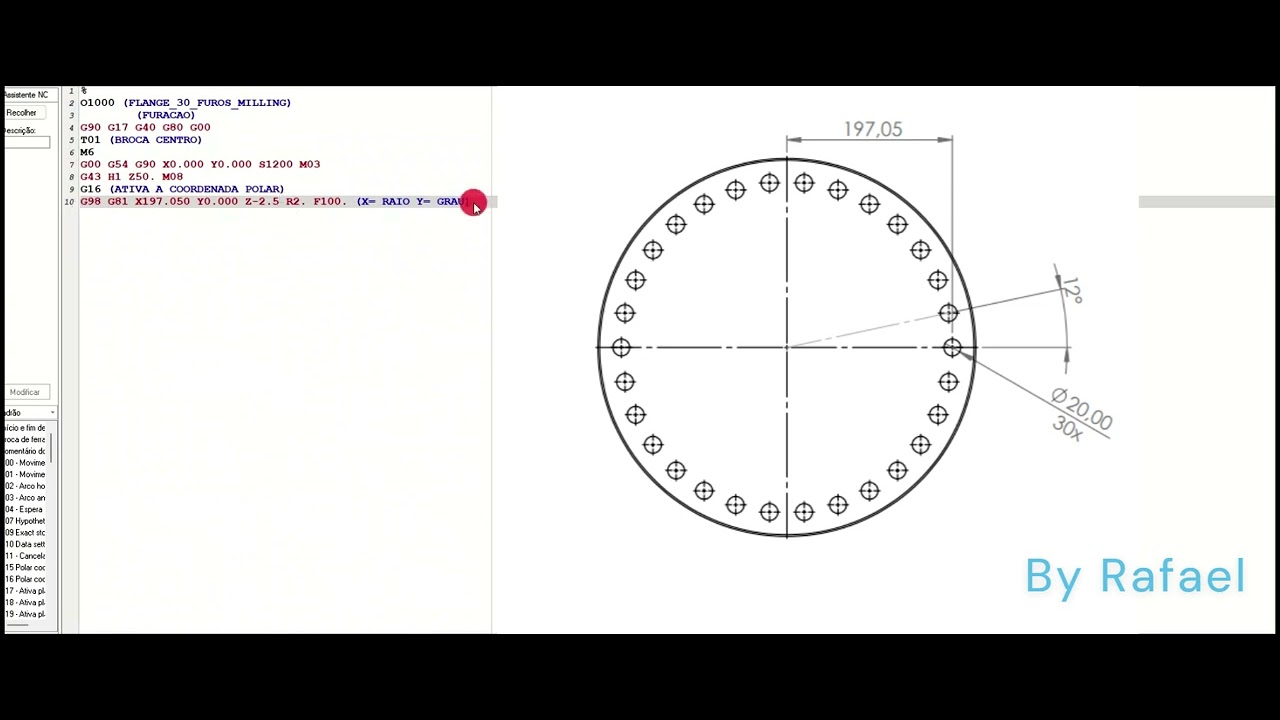 Como programar com coordenada polar ( G16) Fanuc