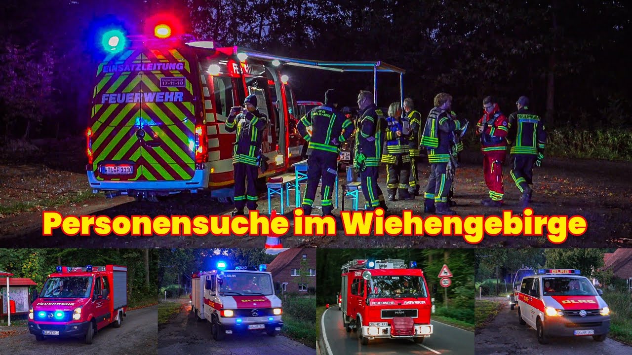 [Unangekündigte Alarmübung] Personensuche im Wiehengebirge – Einsatz für Feuerwehr, DRK und DLRG 