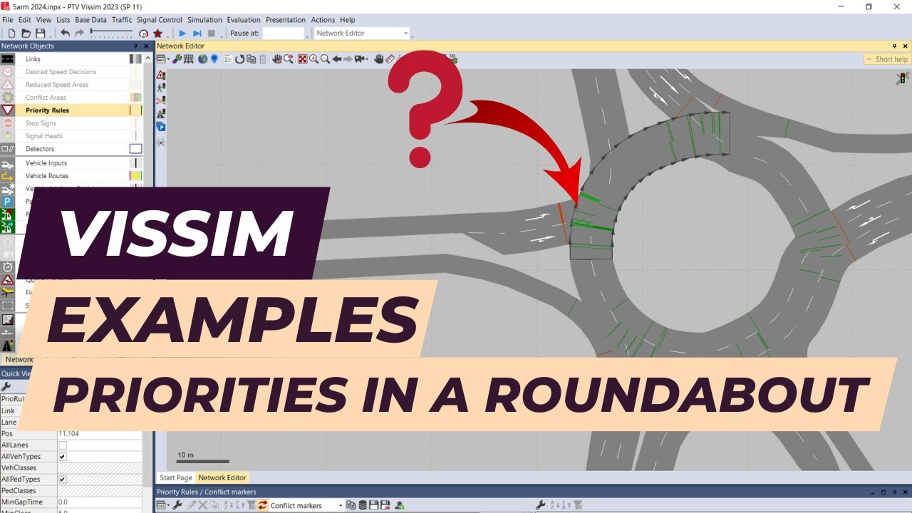 Vissim Tutorial - Priority rules in a roundabout