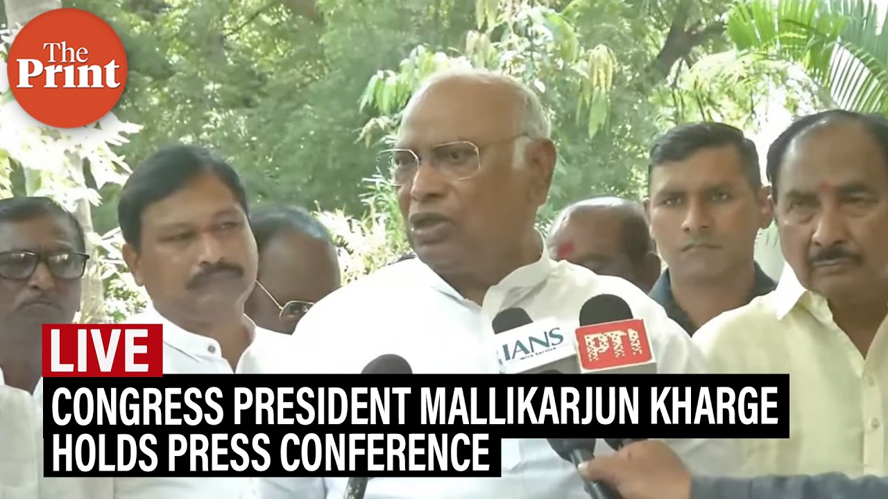 Congress President Mallikarjun Kharge holds Press Conference