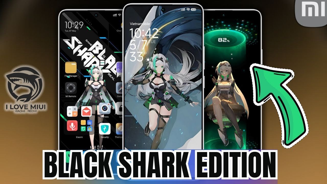 Black Shark Custom Theme With Shark Chan Assistant For HyperOS & Miui | I Love Miui