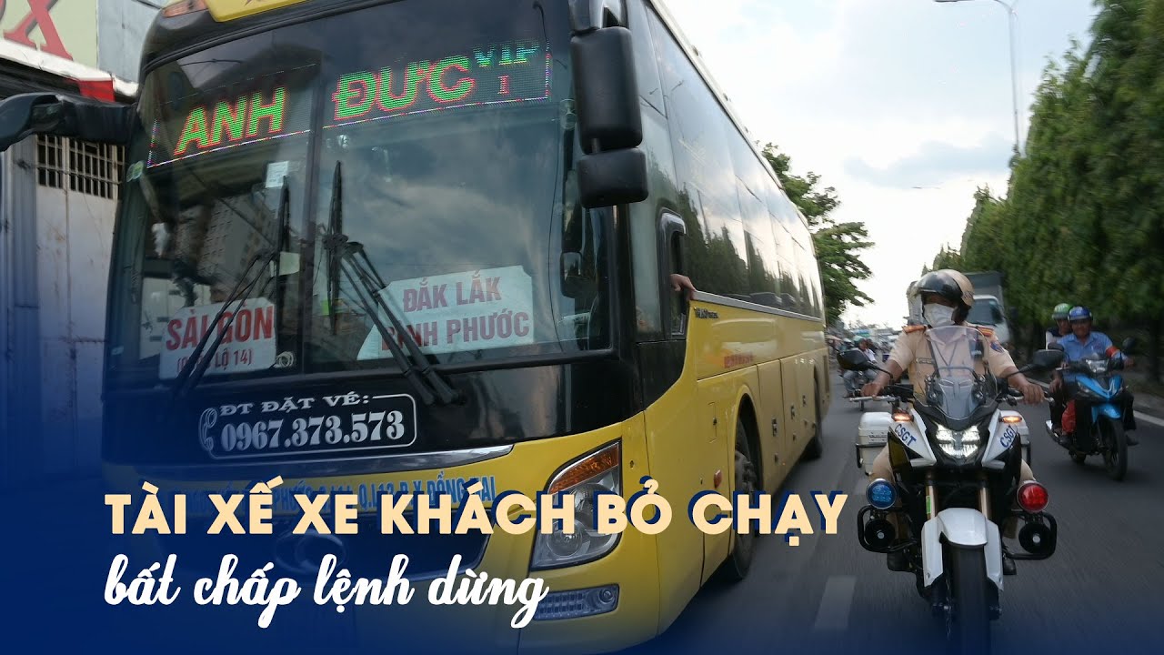 Thấy CSGT, tài xế xe khách tăng ga bỏ chạy bất chấp lệnh dừng