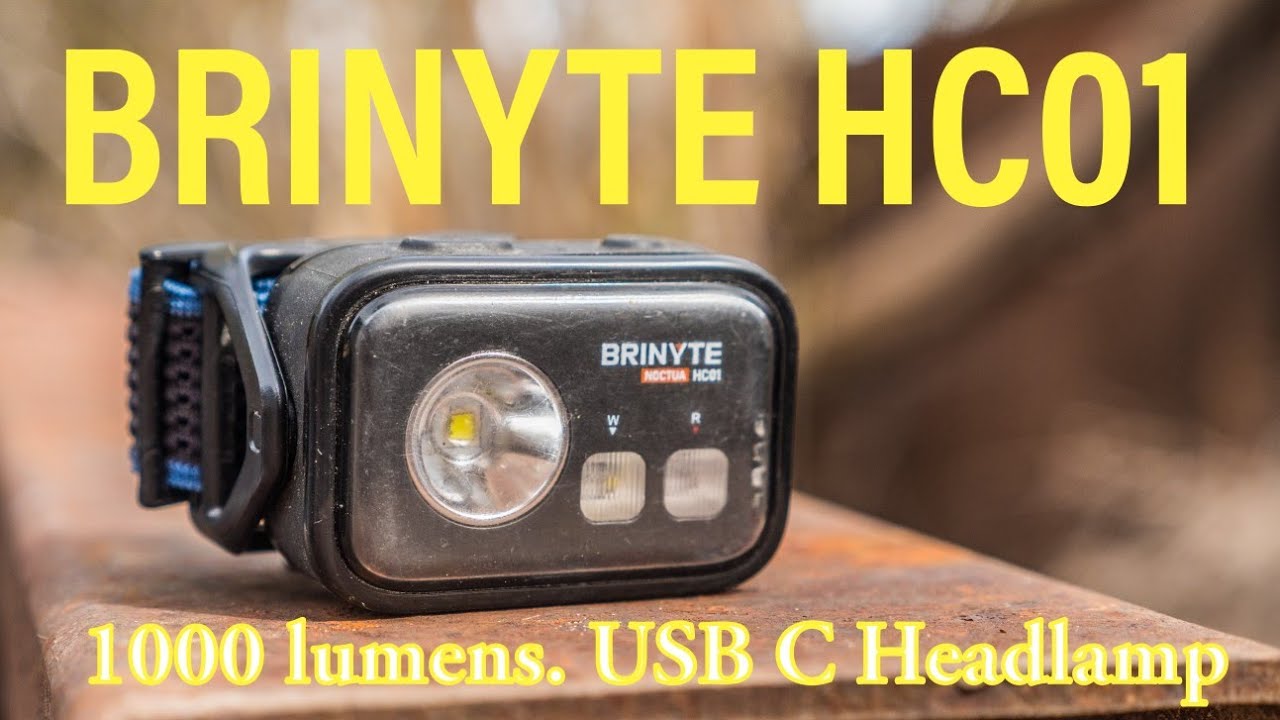 Brinyte HC01 1000 Lumen Rechargeable Headlamp, USB-C/AAA , Red Light - Camping Hunting Hard Hat