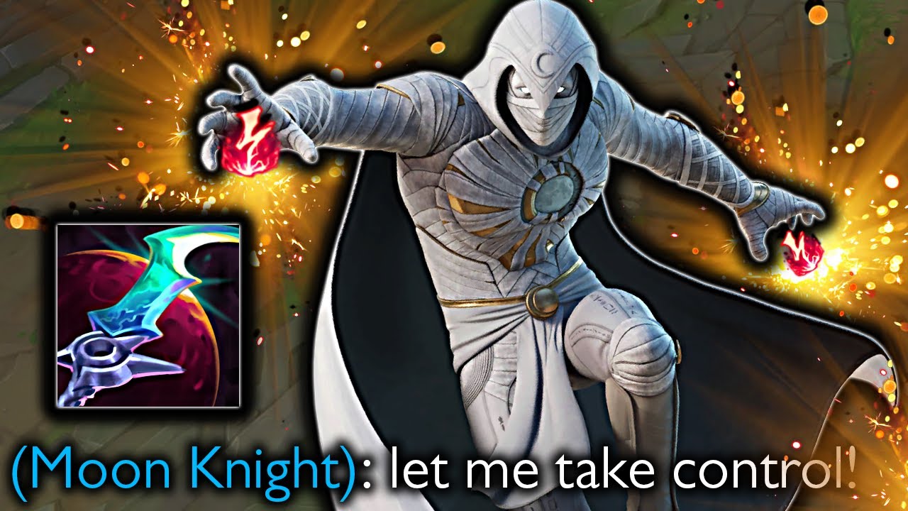 casual moon knight destroying enemies