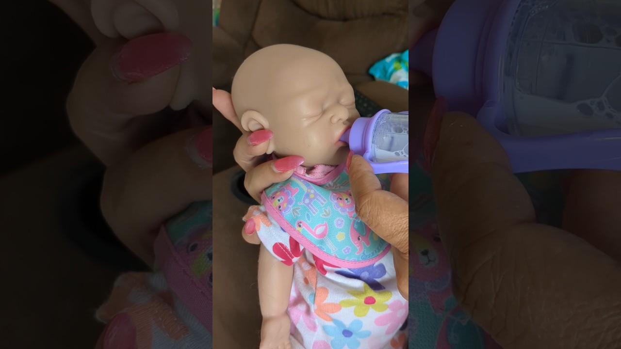Feeding My Fake Baby #siliconebaby #rebornbaby