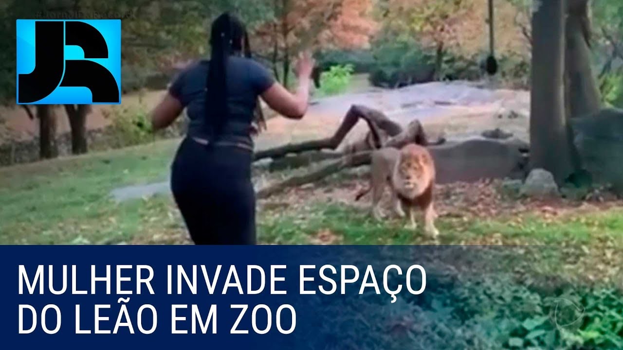 Mulher invade espa&ccedil;o do le&atilde;o em zool&oacute;gico dos EUA