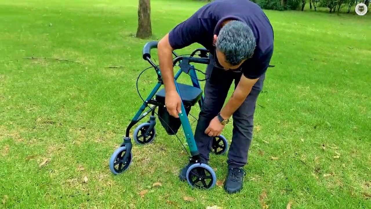4 Wheel Foldable Aluminium Rollator Frame | Adjustable Height | Gilani Engineering